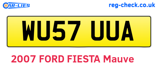 WU57UUA are the vehicle registration plates.
