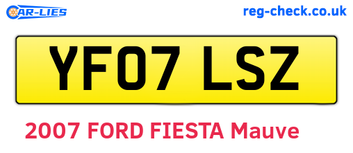 YF07LSZ are the vehicle registration plates.