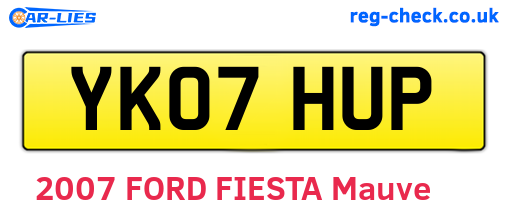 YK07HUP are the vehicle registration plates.