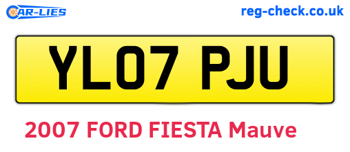YL07PJU are the vehicle registration plates.