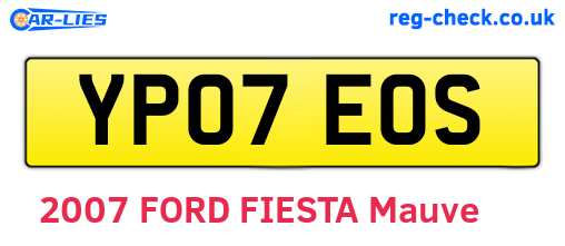 YP07EOS are the vehicle registration plates.