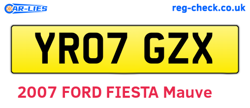 YR07GZX are the vehicle registration plates.