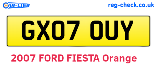 GX07OUY are the vehicle registration plates.