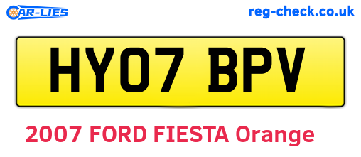 HY07BPV are the vehicle registration plates.