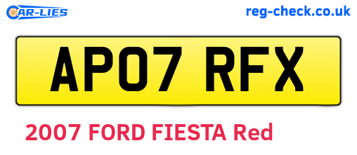 AP07RFX are the vehicle registration plates.