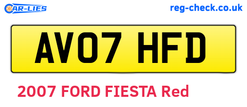 AV07HFD are the vehicle registration plates.