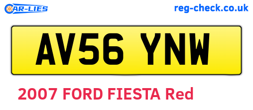 AV56YNW are the vehicle registration plates.