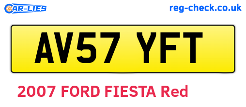 AV57YFT are the vehicle registration plates.