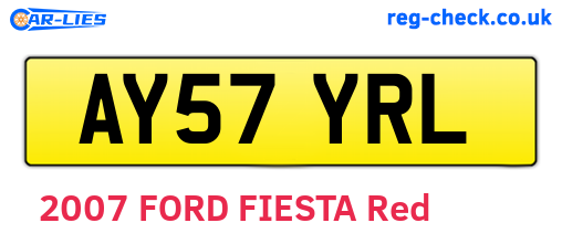 AY57YRL are the vehicle registration plates.