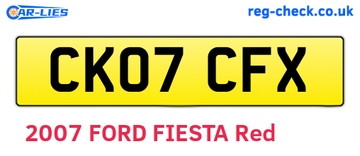 CK07CFX are the vehicle registration plates.