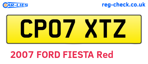 CP07XTZ are the vehicle registration plates.