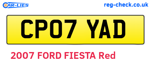 CP07YAD are the vehicle registration plates.