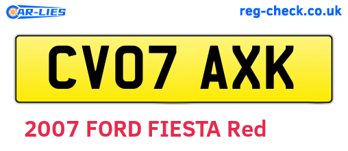 CV07AXK are the vehicle registration plates.