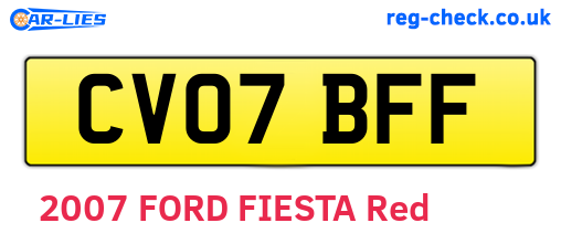 CV07BFF are the vehicle registration plates.