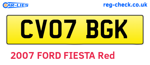 CV07BGK are the vehicle registration plates.