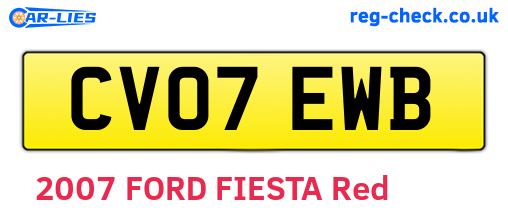 CV07EWB are the vehicle registration plates.