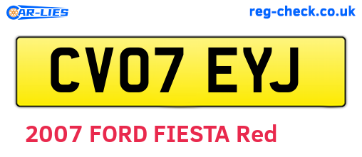 CV07EYJ are the vehicle registration plates.