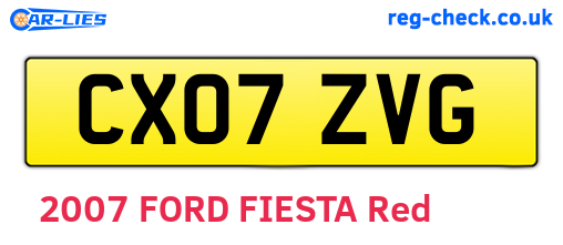 CX07ZVG are the vehicle registration plates.