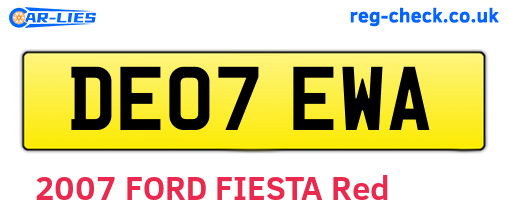 DE07EWA are the vehicle registration plates.