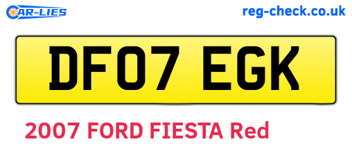 DF07EGK are the vehicle registration plates.