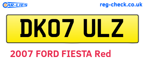 DK07ULZ are the vehicle registration plates.