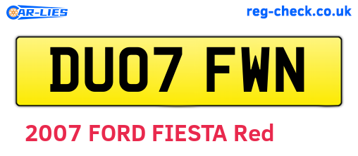 DU07FWN are the vehicle registration plates.
