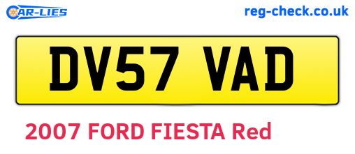 DV57VAD are the vehicle registration plates.