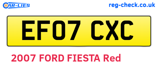 EF07CXC are the vehicle registration plates.