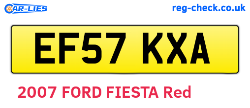 EF57KXA are the vehicle registration plates.