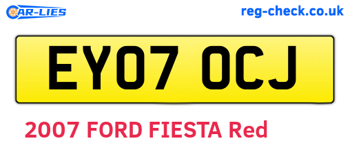 EY07OCJ are the vehicle registration plates.