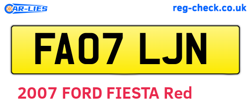 FA07LJN are the vehicle registration plates.