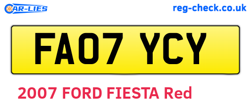 FA07YCY are the vehicle registration plates.
