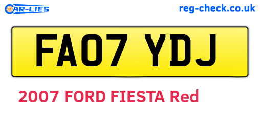 FA07YDJ are the vehicle registration plates.