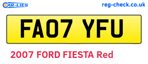 FA07YFU are the vehicle registration plates.