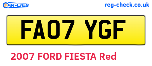 FA07YGF are the vehicle registration plates.