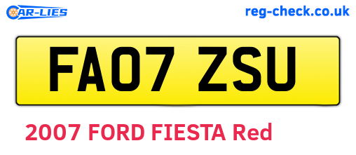 FA07ZSU are the vehicle registration plates.