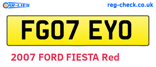 FG07EYO are the vehicle registration plates.