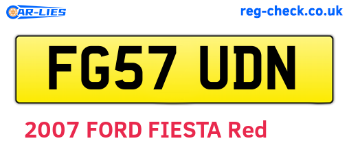 FG57UDN are the vehicle registration plates.