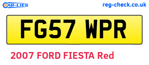 FG57WPR are the vehicle registration plates.