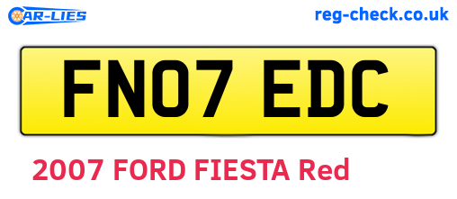 FN07EDC are the vehicle registration plates.