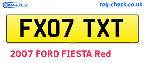 FX07TXT are the vehicle registration plates.