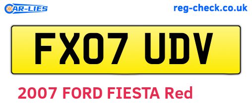 FX07UDV are the vehicle registration plates.