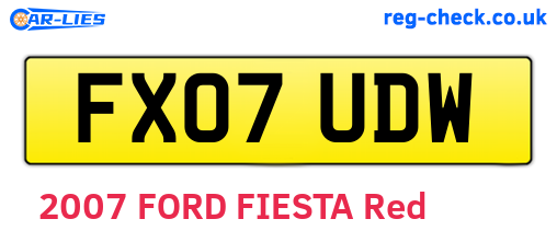FX07UDW are the vehicle registration plates.