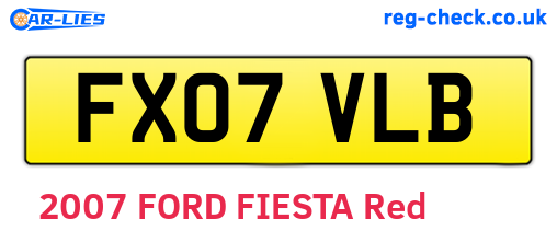 FX07VLB are the vehicle registration plates.