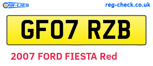 GF07RZB are the vehicle registration plates.