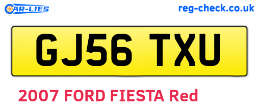 GJ56TXU are the vehicle registration plates.