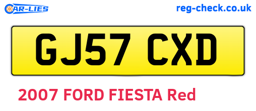 GJ57CXD are the vehicle registration plates.