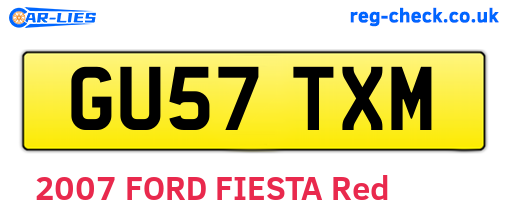 GU57TXM are the vehicle registration plates.