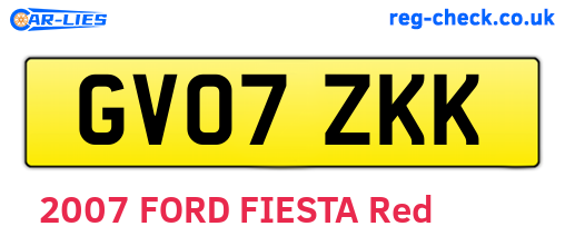GV07ZKK are the vehicle registration plates.