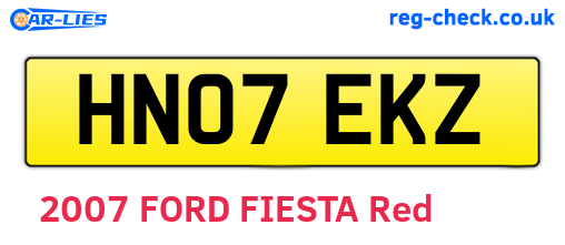 HN07EKZ are the vehicle registration plates.